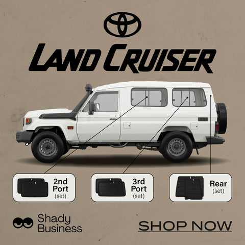Toyota LandCruiser Troop Carrier 2nd Row Port Window Shades (75/78 Series; 1984-Present)